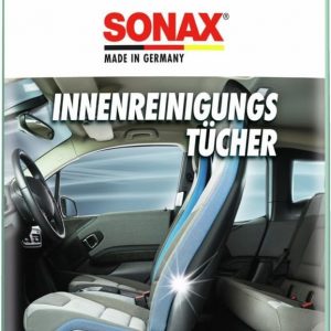 SONAX Innenreinigungs-Tücherbox – Feuchttücher für Auto-Innenraum, Streifenfreie Sauberkeit, Pflegt & Schützt Oberflächen, 25 Stück
