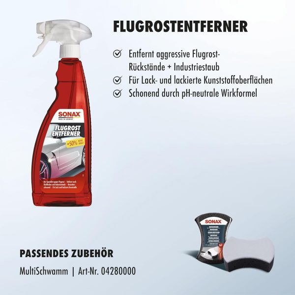 SONAX FlugrostEntferner (750 ml) entfernt aggressive Flugrost-Rückstände sowie Industriestaub von allen Lacken – Bild 3