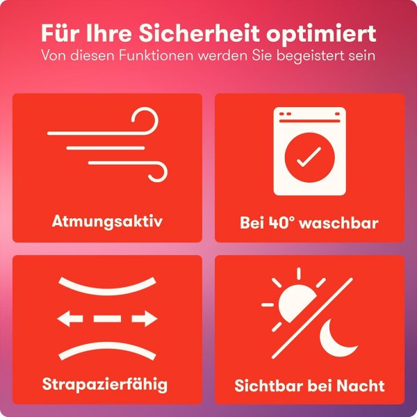 PURAHELP Warnwesten Auto 4er Set Europaweit gültig nach EN ISO 20471 – Bild 4