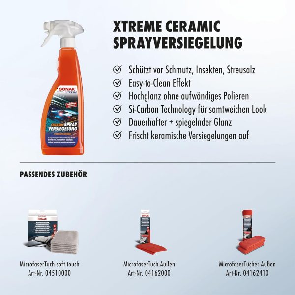 SONAX Xtreme Ceramic SprayVersiegelung (750ml) bis zu 4 Monate Langzeitschutz vor Schmutz, Insekten & Streusalz – Bild 3