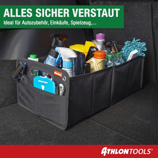 ATHLON TOOLS Faltbare Kofferraumtasche mit Anti-Rutsch-Klett – Bild 2