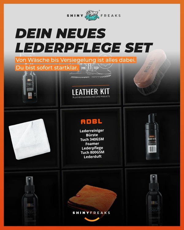 ADBL Lederpflegeset - Pflege, Balsam, Lederbürste, Zubehör – Bild 3