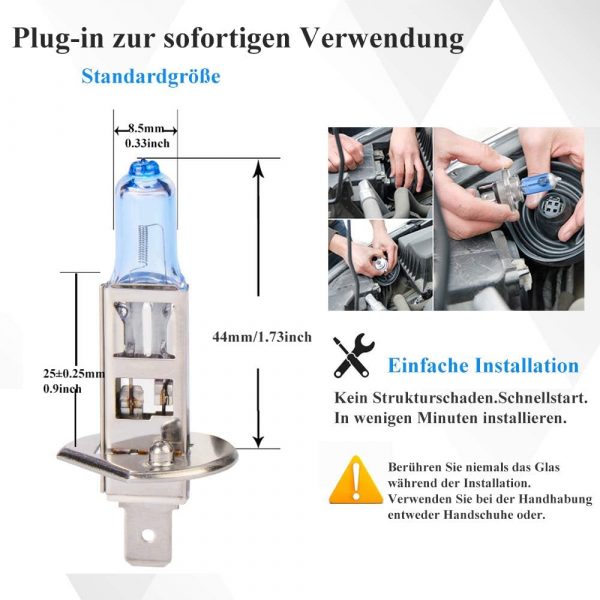 XELORD H1 Birne 12V 55W Autolampen, 2er Pack – Bild 4