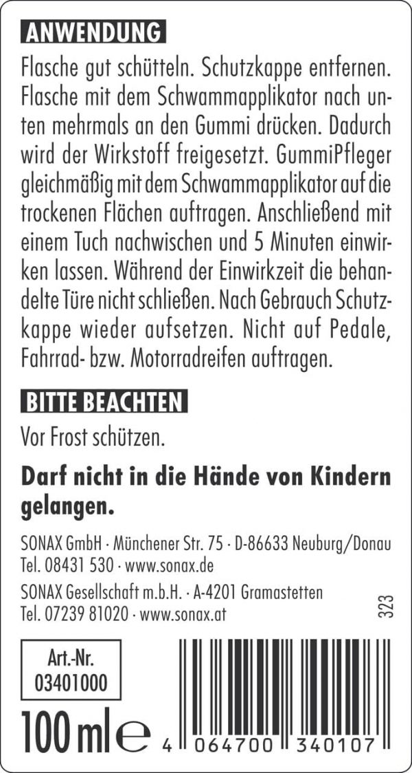 SONAX GummiPfleger mit Schwammapplikator (100 ml) – Bild 3