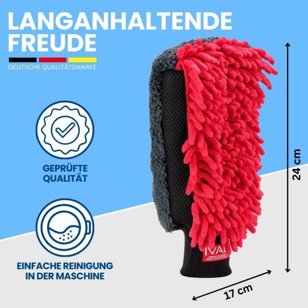 Ivality® Premium Auto Waschhandschuh | lackschonend & saugstark | 3in1 – Bild 3