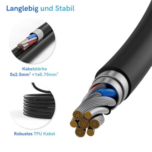 EVDANCE Typ 2 Ladekabel für EV, 22kW 32A 10m 3-Phasen – Bild 6