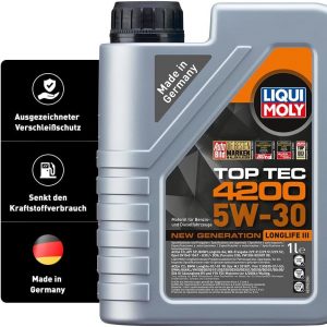 LIQUI MOLY Top Tec 4200 5W-30 New Generation | 1 L | Synthesetechnologie Motoröl | Art.-Nr.: 3706, farblos