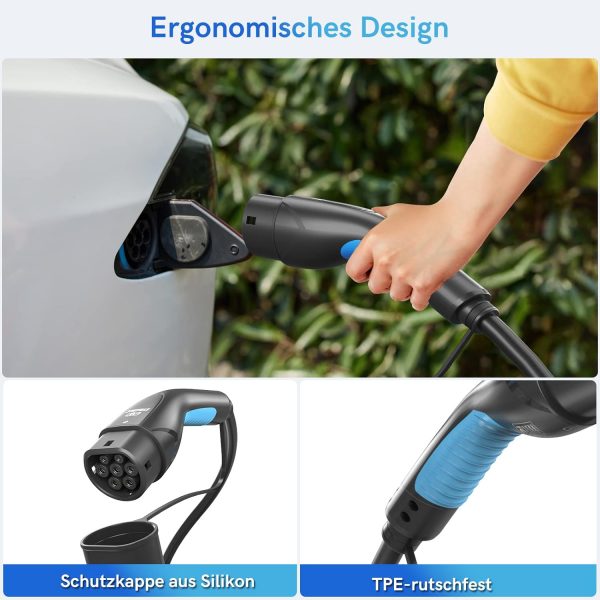 EVDANCE Typ 2 Ladekabel für EV, 22kW 32A 10m 3-Phasen – Bild 5