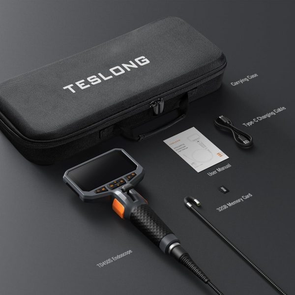 Teslong 1080P Endoskopkamera mit Licht, 4,5 Zoll LCD-Bildschirm, 8,5mm Drehbar, Inspektionskamera – Bild 2