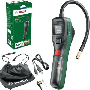 Bosch elektrische Luftpumpe/Mini Kompressor (3,0 Ah Akku, 3,6 Volt, Autostop-Funktion, 150 PSI, 10,3 bar, LED, wiederaufladbar)