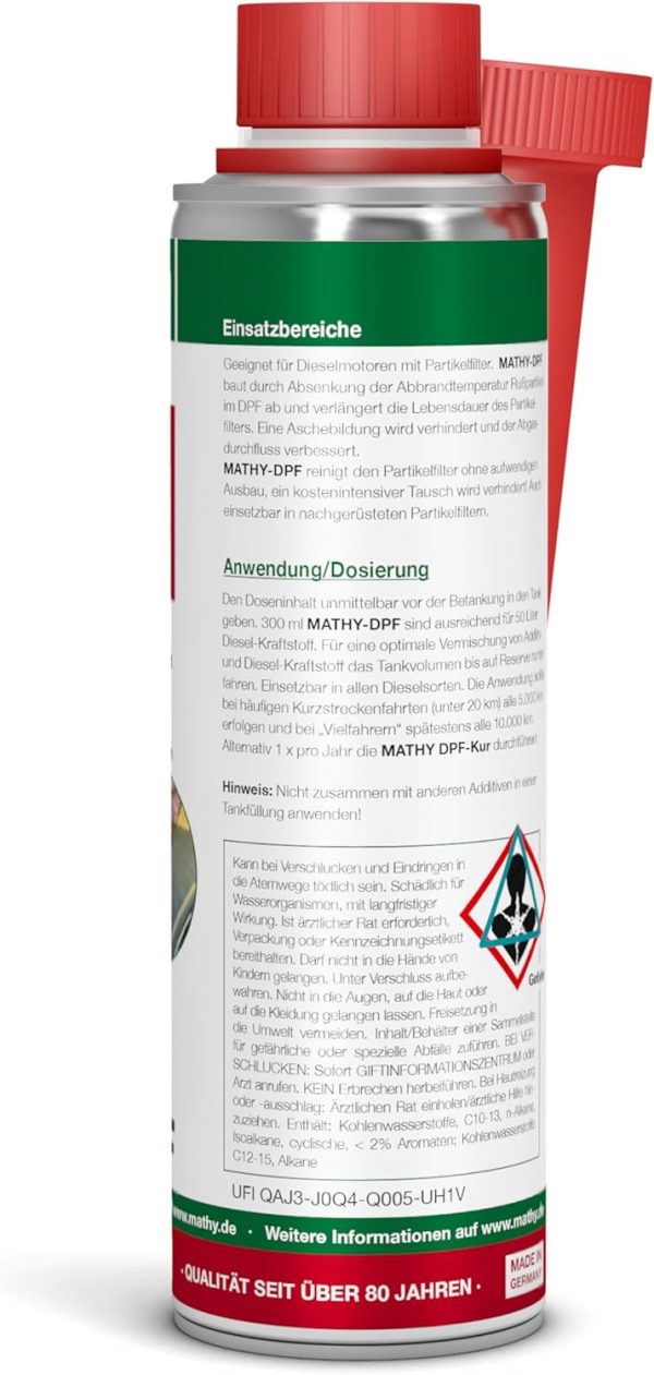 MATHY-DPF Partikelfilter Reiniger Diesel (2 x 300 ml) - hochwirksamer DPF Reiniger – Bild 2