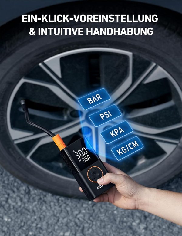 AstroAI Kabellose Elektrische Luftpumpe, Tragbar, Akku, LED-Licht – Bild 6