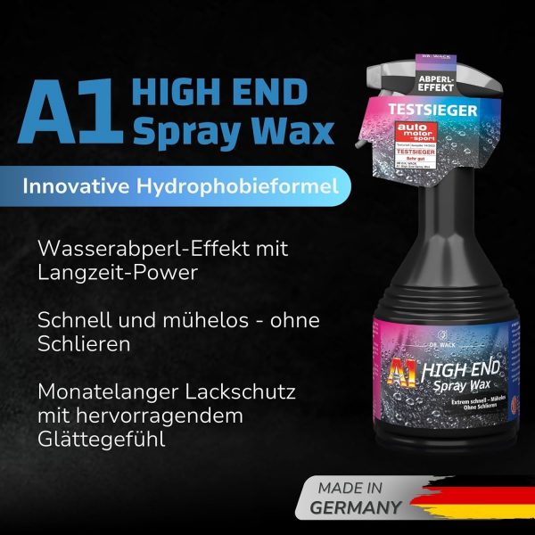 DR. WACK - A1 HIGH END Spray Wax 500 ml - Autowachs mit Abperl-Effekt - Sprühwachs – Bild 3