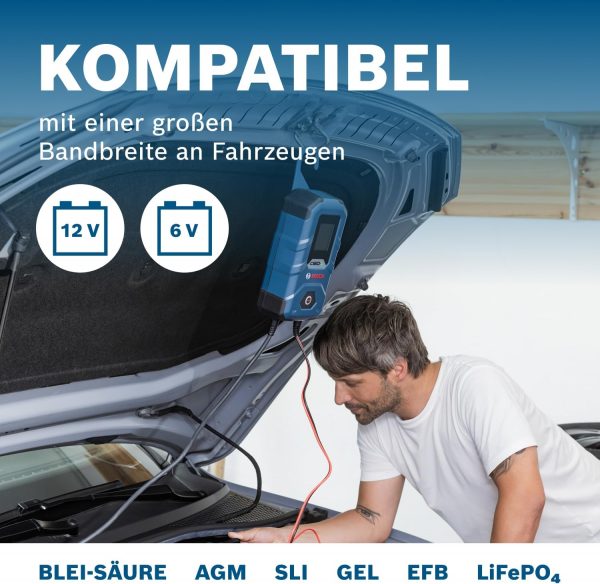 Bosch C80-Li Batterieladegerät, 15 Ampere für 6V/ 12V – Bild 4