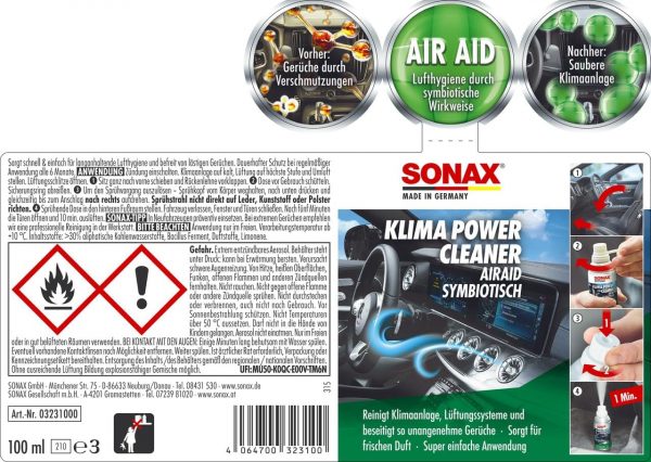 SONAX Klimaanlagenreiniger AirAid (100ml) – schnelle & einfache Anwendung – Bild 3