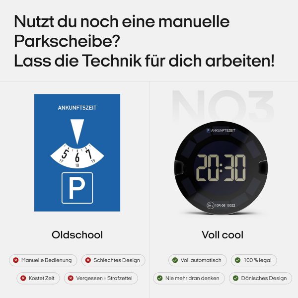 OOONO P-DISC 3 [New] - Elektronische Parkscheibe Solar mit Zulassung fürs Auto – Bild 2