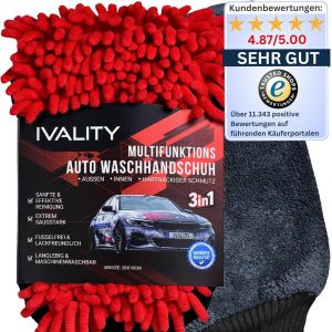 Ivality® Premium Auto Waschhandschuh | lackschonend & saugstark | 3in1