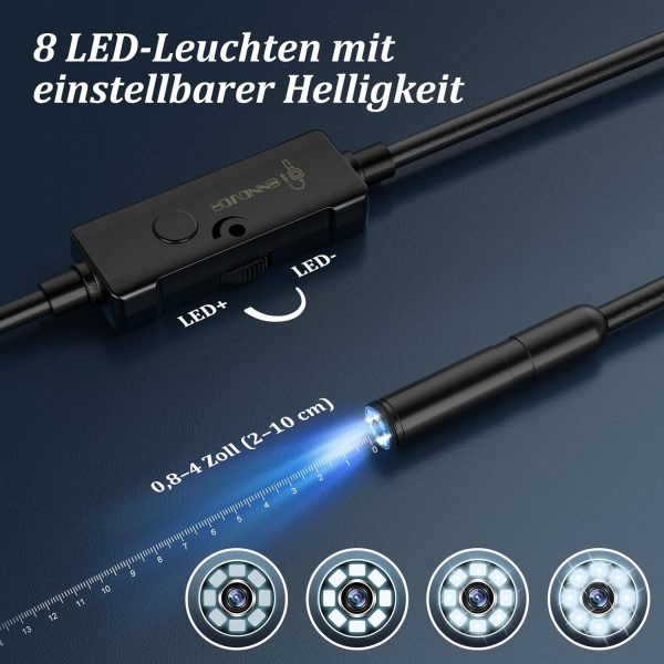 1920P HD Endoskopkamera mit LED-Licht, 5 m Kabel & iPhone/Android Adapter – Bild 4