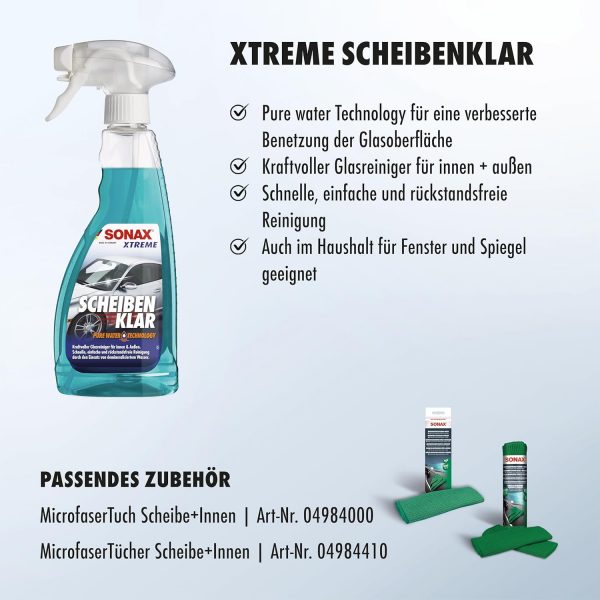 SONAX Xtreme ScheibenKlar - Pure Water Technology (500 ml) Glasreiniger – Bild 4