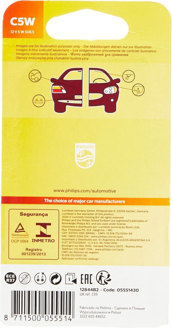 Philips 12844B2 Soffittenlampe Vision C5W – Bild 2