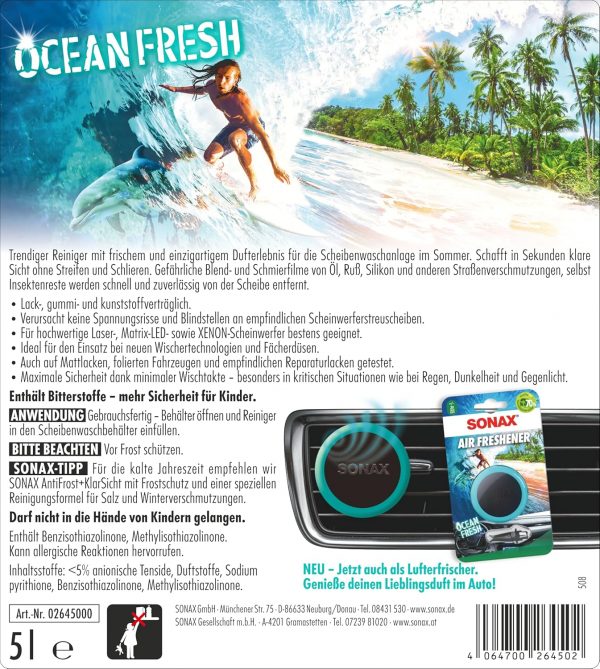 Scheibenreiniger gebrauchsfertig – SONAX 5L Ocean-fresh – Bild 3