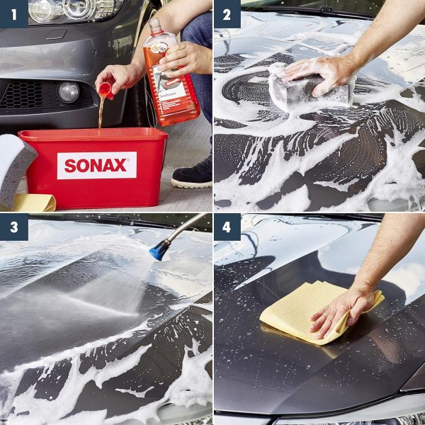SONAX AutoShampoo Konzentrat (2 Liter) durchdringt und löst Schmutz – Bild 2