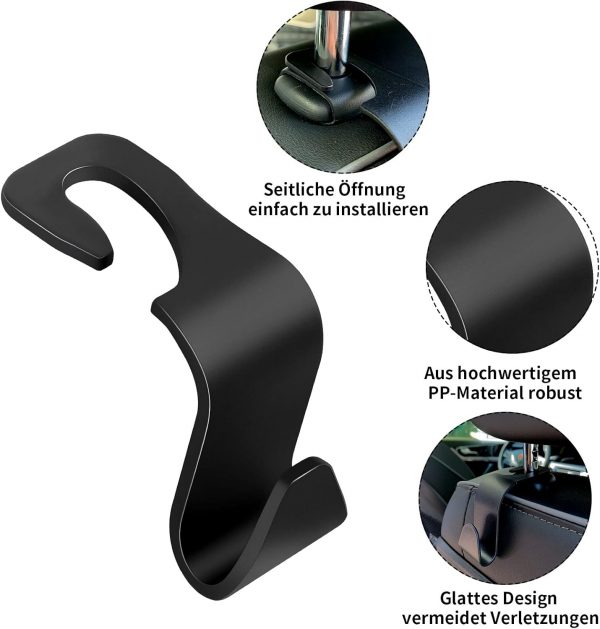 Tao pipe 4 Stück, Auto Kunststoffhaken für Kopfstützen – Bild 2