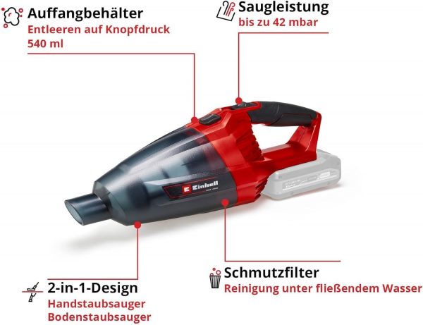 Einhell Akku-Handstaubsauger TE-VC 18V Li-Solo Power X-Change – Bild 3