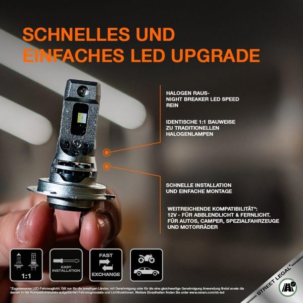 Osram NIGHT BREAKER LED SPEED H7, LED-Fern- und Abblendlicht – Bild 4
