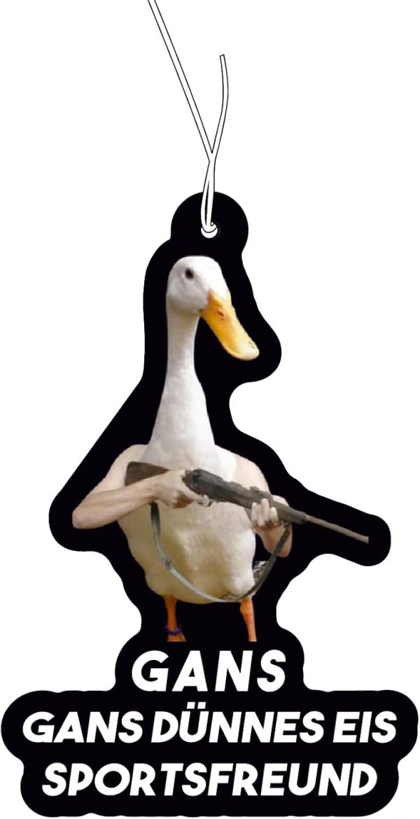 2x Duftbaum mit Gans dünnes Eis Sportsfreund Motiv – Bild 2