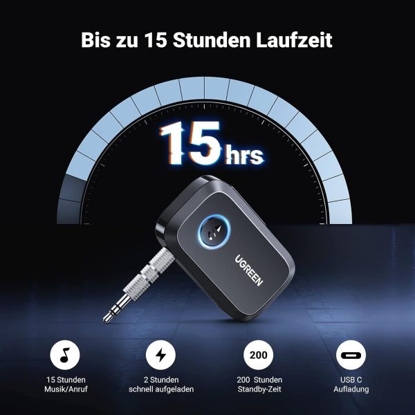 UGREEN Aux Bluetooth Adapter Auto Klinke Bluetooth 5.4 – Bild 3