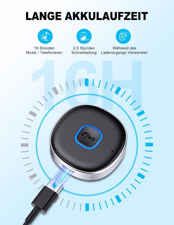 Mohard AUX Bluetooth Adapter, Drahtloser KFZ Bluetooth 5.3 Empfänger – Bild 7