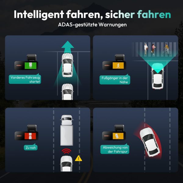 BOTSLAB Dashcam Auto Vorne Hinten 4K+2K mit GPS WiFi und Hardwire-Kit – Bild 3