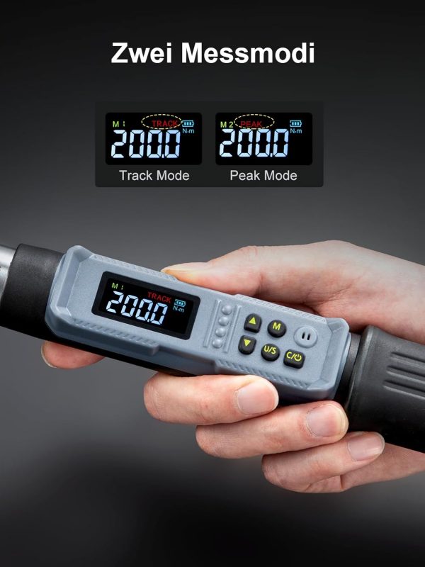 GROWNEER Drehmomentschlüssel Auto Digital 1/2 Zoll/10-200 Nm – Bild 2