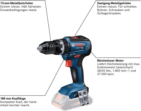 Bosch Professional 18V System Akku Schlagbohrschrauber GSB 18V-55Nm – Bild 5