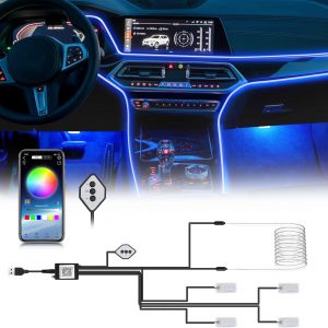 Boadw LED Auto Ambientebeleuchtung mit 4 Stück RGB