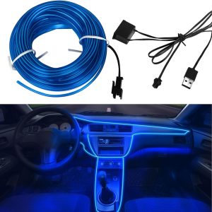 Talifoca 5M/16.4FT Auto Led Innenbeleuchtung,USB Wire Blau