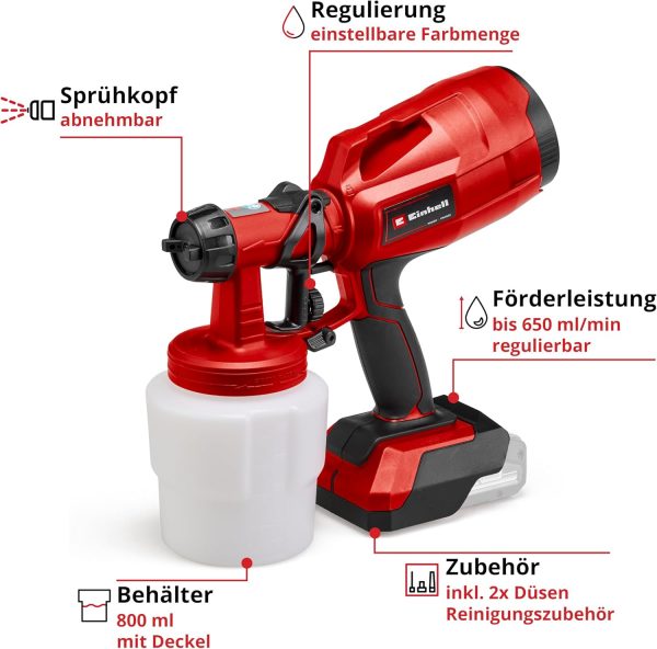Einhell Akku-Farbsprühsystem TC-SY 18/60 Li-Solo Power X-Change – Bild 4