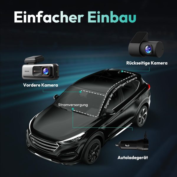 BOTSLAB Dashcam Auto Vorne Hinten 4K+2K mit GPS WiFi und Hardwire-Kit – Bild 7
