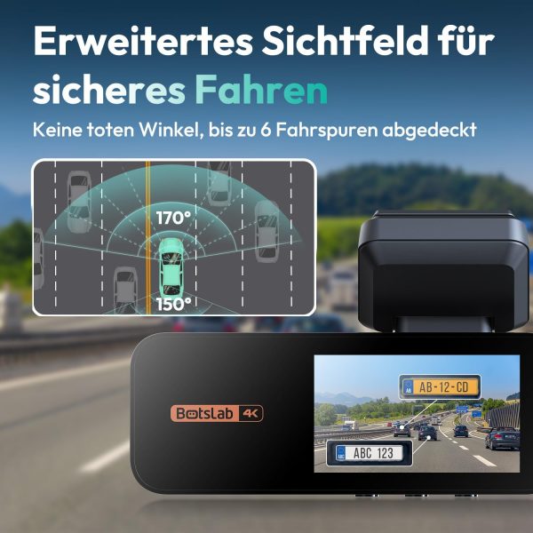 BOTSLAB Dashcam Auto Vorne Hinten 4K+2K mit GPS WiFi und Hardwire-Kit – Bild 6