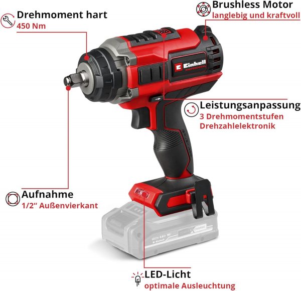Einhell Professional Akku-Schlagschrauber IMPAXXO 18V/450Nm Power X-Change – Bild 4