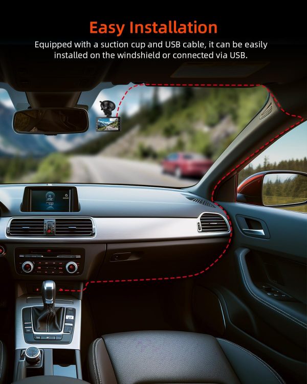 Dashcam Auto Vorne, 1080P FHD mit Nachtsicht, WDR, 176° Weitwinkel – Bild 5