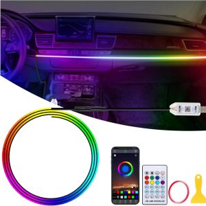 GPJYD Acryl Auto LED RGB Ambientebeleuchtung Strip 110cm
