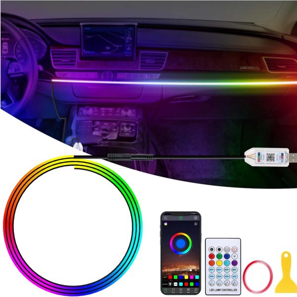 GPJYD Acryl Auto LED RGB Ambientebeleuchtung Strip 110cm