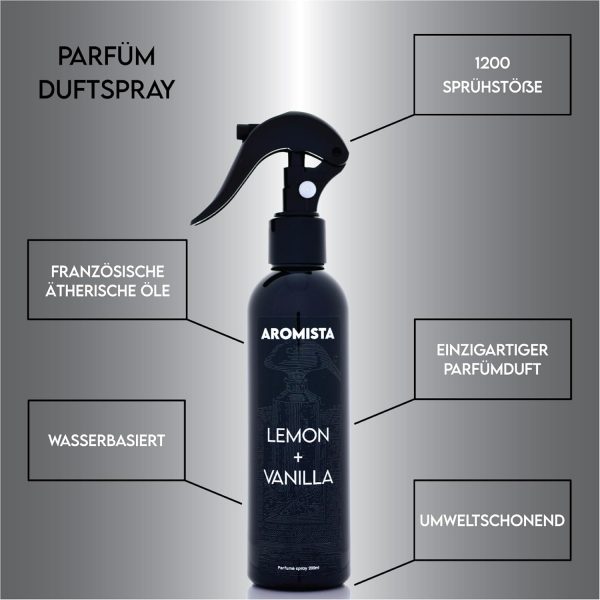 AROMISTA Lemon + Vanilla Auto Parfüm Raumspray 200ml – Bild 3