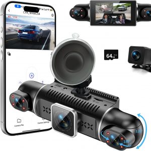 360° Dashcam Auto Vorne Hinten 2K+1080P mit 64GB-Karte