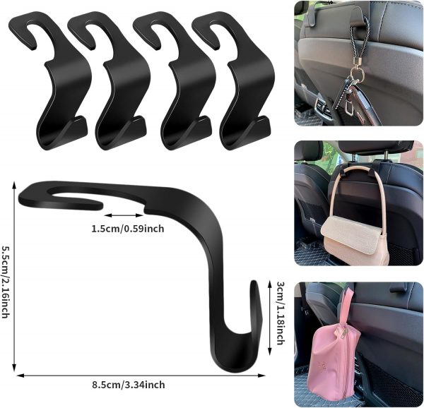 Tao pipe 4 Stück, Auto Kunststoffhaken für Kopfstützen – Bild 4