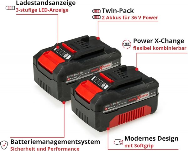 Original Einhell Akku PXC-Twinpack 2x4,0 Ah 18V – Bild 4