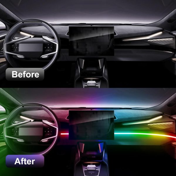 GPJYD Acryl Auto LED RGB Ambientebeleuchtung Strip 110cm – Bild 5