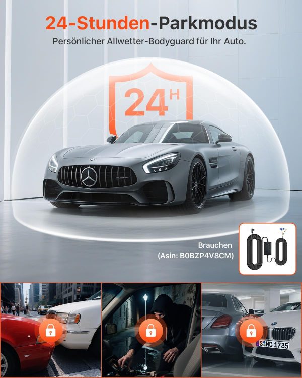 Bestsee 2.5K Dashcam Auto Vorne Hinten und Innen mit 64GB SD-Karte – Bild 6